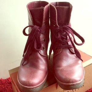 Burgundy ankle boots